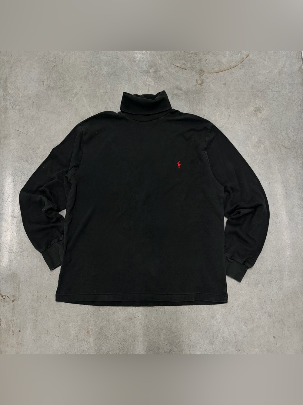 90s Ralph Lauren Black Turtleneck old money preppy long sleeve men’s medium